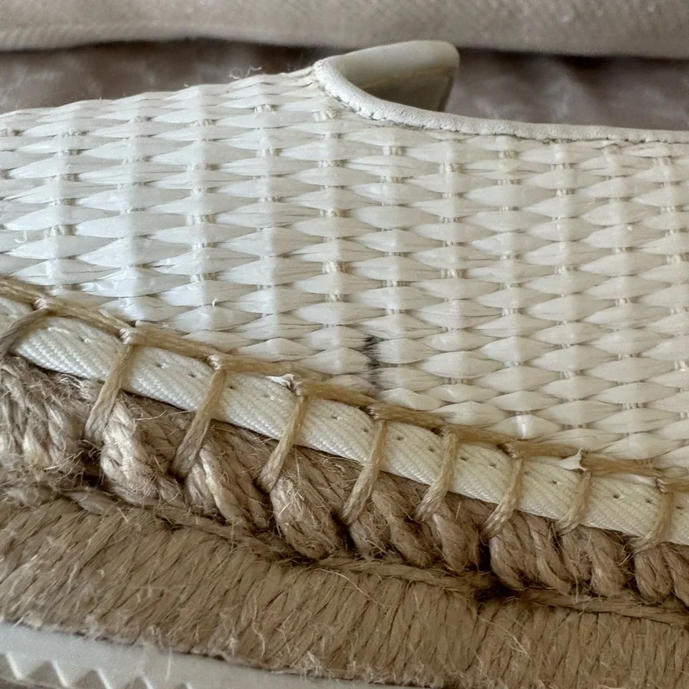 DKNY White Espadrille Flats